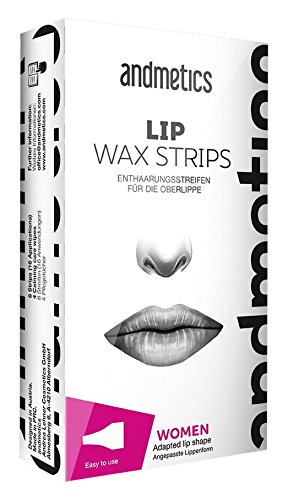 Original ANDMETICS® Wachs Enthaarungsstreifen, Haarentfernung, Waxstripes, Oberlippenhaare, Oberlippenbart, Damenbart, Augenbrauen, Ohrenhaare (OBERLIPPE WOMEN)