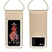 Price comparison product image Waterproof Case,Universal Durable Underwater Case Dry Bag, Touch Responsive Transparent Windows,Watertight Sealed System For Iphone 6S/6S Plus/5/5S/SE And Other Smartphone For Boating/Hiking/Swimming/Diving,Gold