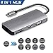 Produktbild USB C Hub mit HDMI 4K Adapter, ENISINA Ethernet Adapter, VGA Anschluss, USB 3.0 Anschlüss, Power Delivery, SD und Micro SD Kartenleser für MacBook Pro 2015/2016/2017, Chromebook und mehr Type-C Geräte