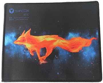 Yafox Anti Slip Cloth and Natural Rubber Mouse Pad 4mm Thick for Home and Office Not Fad Fire Fox Pattern Locking Edge-Black
