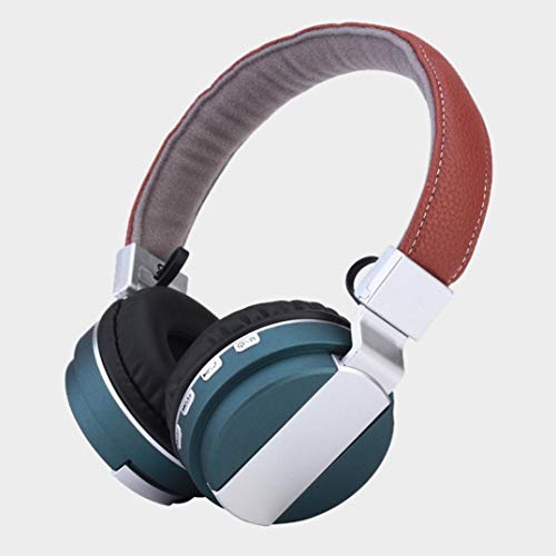 Preisvergleich Produktbild samLIKE Kabellos Over-Ear Headset, Metallisches Surround Sound Tragbarer und Faltbarer Kopfhörer für iPhone Android Smartphones PC und MP3 Players usw (Blau)