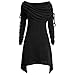 Produktbild Sweatshirt Damen Pullover Langarm Sweatshirt Schulterfrei Sweater Lose Kapuzenpulli Plissee Tunika Pulli Langarmshirt Rundhal Bluse Freizeithemd Wintermantel Oversize Oberteil Regenjacken