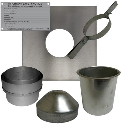 ChimFit 5" Flexible Flue Liner Installation Kit 1 with Top Plate & Clamp - Fo.