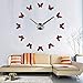 Produktbild dongzhifeng Wandtattoo Spiegel Wanduhr Schlafzimmer gespiegelt Acryl Wanduhr europäischen Uhren Home Decor Butterfly Aufkleber Wanduhr Büro 37 und 47 Zoll rot