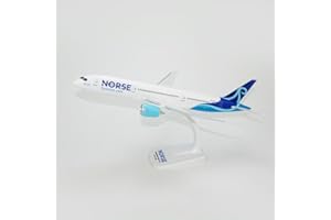 AeroClix Modélisme d'avion Norse Atlantic Boeing 787-9 LN-FND 1/200, parfait pour l'affichage, longueur 31,5 cm, livré avec un support