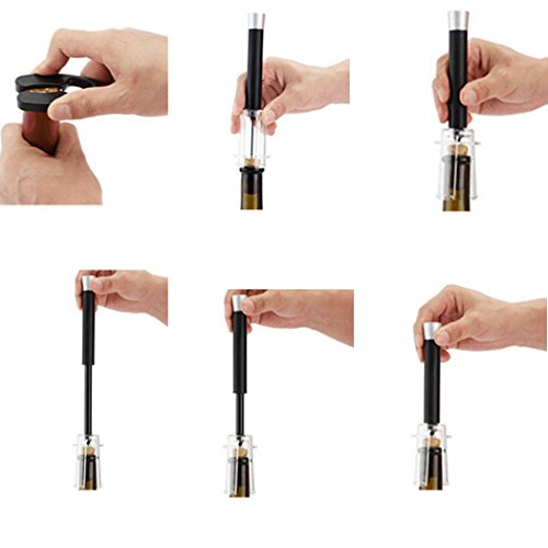 Korkenzieher Set PHOEWON Wein Öffner Set mit Weinausgießer, Folienschneider, Weinstopfen Vakuum Flaschenöffner Weinflaschen, Wein Zubehör, Wein öffner Kit Geschenk für Weihnachten, Party, Karneval - 5