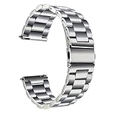 TRUMiRR 18mm Quick Release Armband Edelstahl Bügel Uhrenarmband für Huawei Watch, ASUS Zenwatch 2 Damen 1.45'' WI502Q, Withings Activite/Pop/Steel HR 36mm, Fossil Q Tailor, Nokia Steel HR 36mm