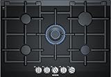  Siemens ER7A6RD70D hobs Negro, Acero inoxidable Integrado Encimera de gas - Placa (Negro, Acero inoxidable, Integrado, Encimera de gas, Vidrio y cerámica, 1100 W, 1900 W)