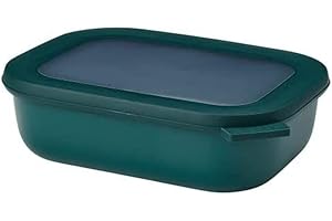 Mepal - Multi Bowl Cirqula Rectangular - Contenitori Plastica con Coperchio - Adatto come Contenitore Ermetico per Frigo, Microonde, Congelatore da Portata - Ciotole Cucina - 1000 ml - Nordic Pine