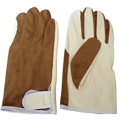Preisvergleich Produktbild JZDCSCDNS Haustier Anti-beißende Handschuhe, Ziegenhaut Eichhörnchen Hamster Pannenprävention Handschutz Zoo Haustierkrankenhaus,Brown,12 * 23cm