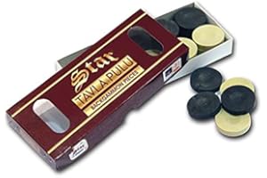 STAR OYUN ALETLERI Staroyun 1021453-Backgammon Spielsteine aus Holz 36mm x 8 mm