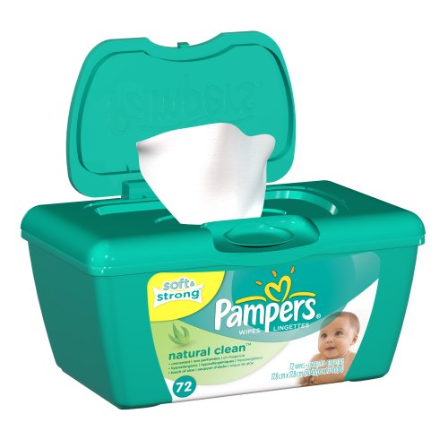 Pampers Natural Aloe Unscented Wipes Tub 72 ea