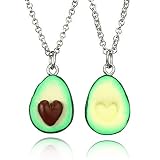 MJARTORIA ragazza dolce catena Avocado incanta molle pendente in ceramica bambini BFF halstte colore argento 2 pezzi