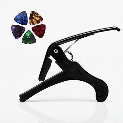 Guitar Capo Quick Change Acoustic Guitar Accessories Trigger Capo with Free 5 Pcs Guitar Picks