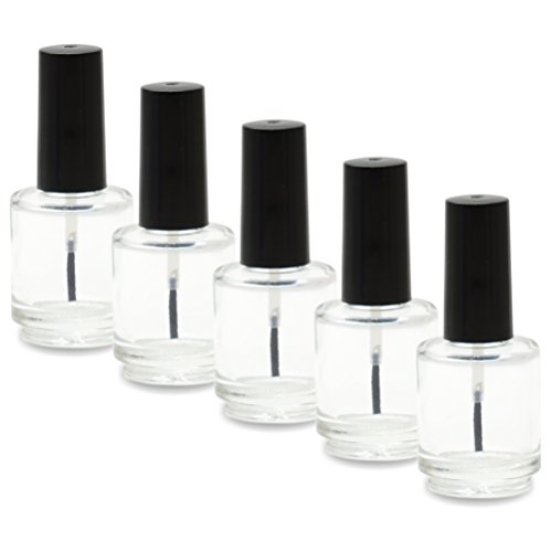 NAILFUN 5 Empty Nail Polish Bottles 15 ml – Transparent/Black