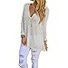 Produktbild Damen Sweatshirt Shirt,Dasongff Frauen Langarmshirt Stricken Lose Bluse Sweatshirt Mit Kapuze Gestrickte Spitzen T-Shirt Tops Einfarbig (M, Beige)