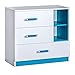 Produktbild Kinderzimmer - Kommode Frank 08, Farbe: Weiß/Blau - 83 x 90 x 40 cm (H x B x T)