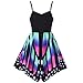Produktbild Hot !!! SHOBDW Damen Schmetterling Drucken Ärmellos Kleid Jahrgang Swing Spitzenkleid Frauen Schmetterling Flügel Schal Schals Damen Nymphe Pixie Poncho Kostüm Zubehör Bluse Rock (S, Rosa)
