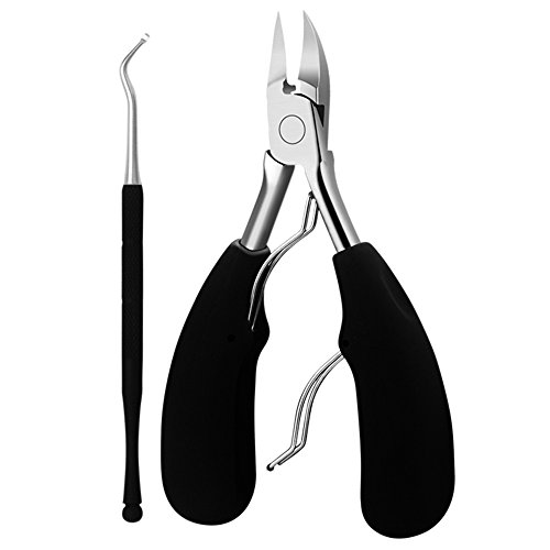 Alicates Cortaúñas,Fatetec de Para Uñas Gruesas o Incrustadas Tijeras Profesionales para Cutículas Preferido por los Podólogos (Black)