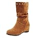 Produktbild Sonnena Warm Schneestiefel Wildleder Winterstiefel Rund Toe Keile Schuhe Boots Damen Mittelrohrstiefel Stoffstiefel Ankle Boots Winter Bequem Reine Farbe Stiefel 1.5cm 35-40