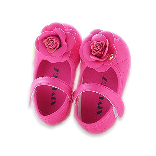 Cinda Baby Girls Flower Shoes Hot Pink 6-9 Months