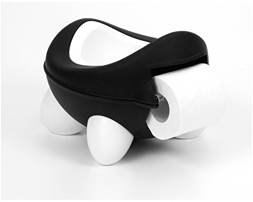 Baby Bug Potty Black & White - built in toilet roll holder