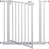 IB-Style – Treppengitter / Türgitter MIKA | Erweiterbar durch Verlängerungen | 75 – 175 cm | Auto-Close – automatisches Schließen | 90° Fixierung | Metall Weiß| Spannbreite 75 – 85 cm - 4