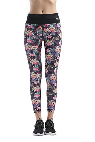 SILIK Mujeres Deportes Entrenamiento Deportivo Leggings Completo Yoga Pantalones Gimnasio Pantalones Correr Medias Púrpura L