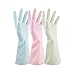 3Pair(6pcs) Mixed Color Natural Latex Rubber Waterproof Water Stop Gloves Dishwashing Gloves Non Slip Gloves