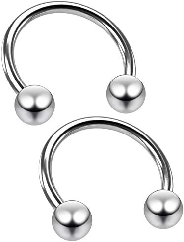 Bling Piercing 2pc 18g 1mm Circular Barbell Horseshoe Bar Earrings Tragus Cartilage Helix Hoop Septum Rings 8mm