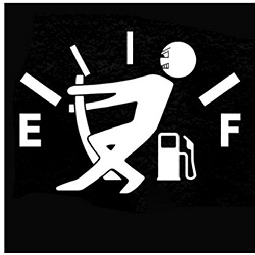 Alivier Car Decals 12 * 9cm Funny Pull Fuel Tank Pointer Waterproof Fuel Tank Sticker for Car Decoration
