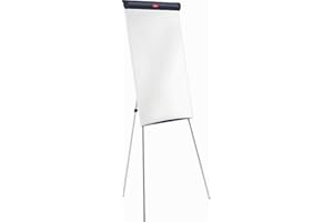 Nobo Impression Pro Lavagna Magnetica Cancellabile a Secco con Barra per Fogli e Cavalletto in Acciaio Regolabile in Altezza, 1 x Portapenne, 1 x Pennarello e Ganci, 678 x 1845 mm - Bianco