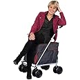Sholley 'Sit-on' NEW ‘Ruby Royale’ Shopping Trolley with Seat, 8 Wheels, Safety Footbrakes, Height & Angle Adjustable Handle, Light, Easy to Push, Foldable