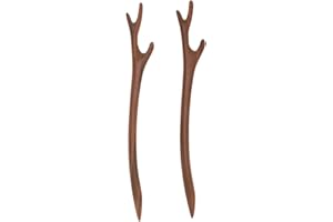 Lurrose Lot de 2 mèches en bois pour cheveux