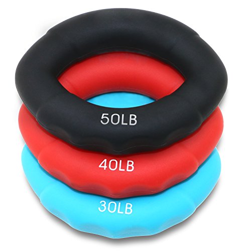 Philonext Handmuskeltrainer, Handgriffstärker, Handtrainingsgerät, Silikon-Ring, Muskeltrainer für die Hände, 3-er Set