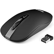 LeadsaiL Wireless Silent Mouse for Laptop Cordless Rechargeable USB Mouse, Noiseless and Quiet Click,2400DPI with 5 Adjustable Levels for Windows 7/8/10/XP/Vista/Mac/Linux