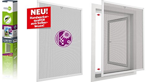 Preisvergleich Produktbild Pollen- und Insektenschutzfenster proLINE mit Alurahmen 130 x 150cm grau