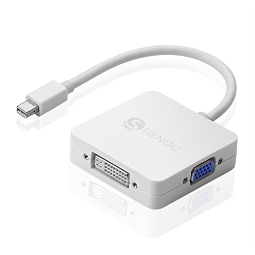 Sienoc Thunderbolt auf VGA HDMI DVI Kabel Adapter | Mini Display Port Konverter | 3 in 1 MiniDisplay zu VGA HDMI DVI Adapter für Apple MacBook Air, iMac, Mac Book Pro, Mac mini, Microsoft Surface Pro/ Pro 2/ Pro 3 - 2