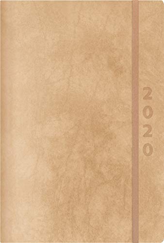 ReLeather Daily natur 2020: Terminplaner groß. DIN A5 Termin-kalender mit Vintage-leder und Tageskalendarium.