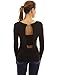 PattyBoutik Cowl Neck Backless Long Sleeves Top Set (Black 12)