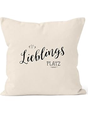 Kissenbezug Lieblingsplatz Geschenk Kissen-H?lle Deko-Kissen 40x40 Baumwolle MoonWorks?