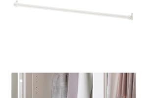 GENERIC I-K-E-A KOMPLEMENT PAX Wardrobe Clothes Rail, White/Dark Grey Easy to Install Steel Bar with Brackets, Hanging Storage Solution (100cm, White)