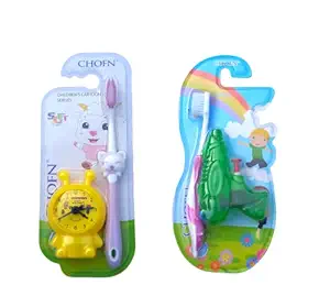 Cartoon series toothbrush for Children serlies kids with soft bristles with Mini toy ( pack of 2 set With Multicolored) styles 5