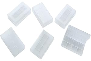 WYAN 6 Stück für 20700/21700 Batterie Box Container,Wasserdichter Batteriekasten,Batteriekasten zum Schützen und Transportieren(weiß transparent)