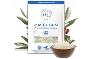 Mastic Labs Czysta grecka żywica mastyksowa, łzy Chios Tears VIKITα ¨α ¨α ¨½ αα Grecja (Pistacia Lentiscus), świeże i najwyższej jakości, małe/normalne łzy (40 gramów) (normalne/małe łzy (40 g))