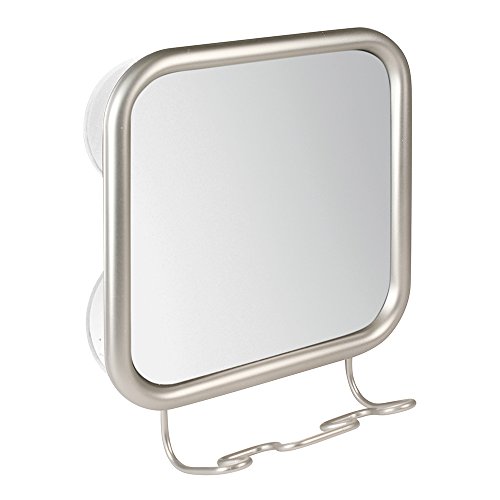 InterDesign 02208EU Neo Spiegel mit Saugnapf / Rasiererhalter, satiniert