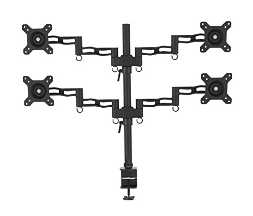 Duronic DM354 Monitor-Tischhalterung für vier LCD/LED Computer Bildschirme / Fernsehgeräte mit Neig und Rotierfunktion
