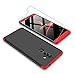 Produktbild Nokia 7 Plus Hülle 360 Grad Rote Schwarz Ultra dünn Alles Inklusive Schutz 3 in 1 PC Telefon Cover Case +Frei Hartglas Glasfilm Schutzfolie JOYTAG-Rote Schwarz