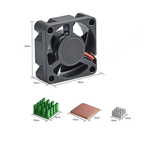 Aukru sin escobillas DC 5V 0 2A Ventilador   los disipadores de calor para Raspberry Pi 2 modelo B   Raspberry Pi 3 Modelo B