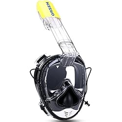 Máscara de Buceo, Máscara Facial Completa, 180 ° Máscara de Buceo, Máscara de Snorkel, Máscara Easybreath, Anti-vaho Anti-fuga, Cámara GoPro, Tamaño Universal para Todos los Adultos y Niños